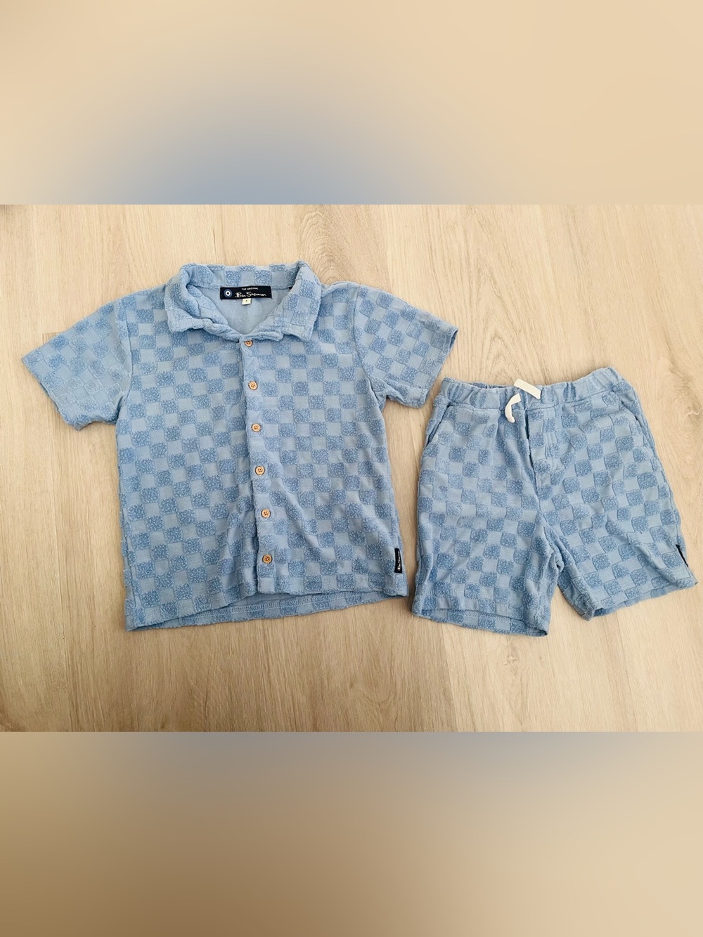 BEN SHERMAN 2pc boys cabana terry cloth shorts set
